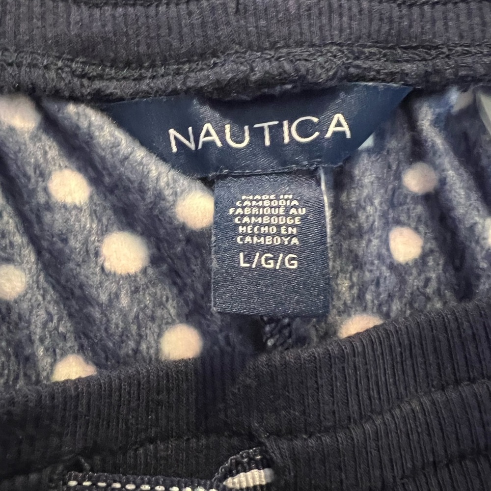 Nautica Two Piece Blue Pink Polka Dots Cozy Velour PJ Sleepwear Set Fall Winter - Picture 7 of 16